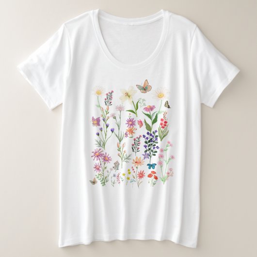 Vrouwen  Bloemen T-shirt Boho Wildflower (Design voorkant)