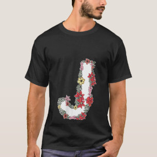 Vrouwen Bloemenbrief J V Hals T-shirt