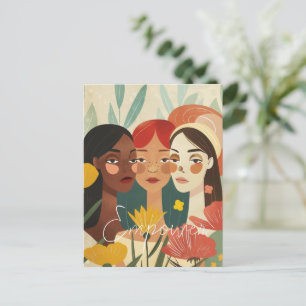 Vrouwen Bloementuin  Briefkaart