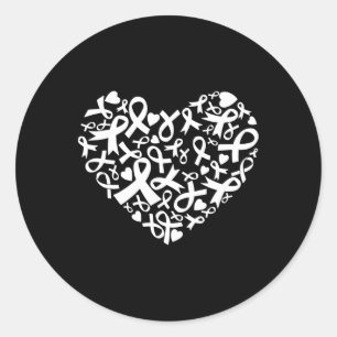 Vrouwen Borstkanker Bewustzijn Hart Ribbon Roze S Ronde Sticker