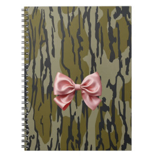Vrouwen Bottomland Camo Schattige Roze Lint Bow Notitieboek
