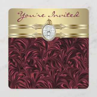 Vrouwen Bourgondische wijn en gouden verjaardagsfe Kaart