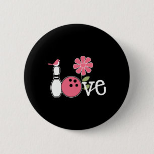Vrouwen Bowling Design Meisjes Liefde Team Bowli Ronde Button 5,7 Cm