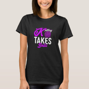 Vrouwen breien neemt ballen breiers mam breien Gra T-shirt