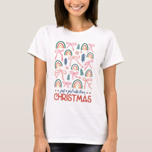 Vrouwen buigen Kerstmis T shirt, vrouwen kerstcade T-shirt