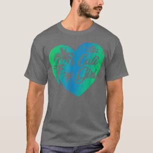 Vrouwen Cali Girl Californië — Heart Palm Tree T-shirt