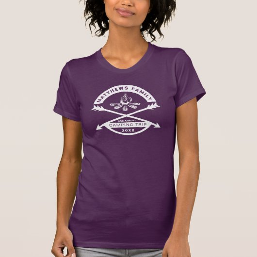 Vrouwen Camping Reunion Shirt | Wit ontwerp (Voorkant)