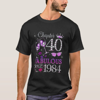 Vrouwen Chapter 40 EST 1984 40 Jaar Oud 40e Geboor T-shirt