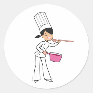 Vrouwen Chef Sticker met illustratie