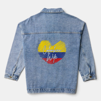 Vrouwen Colombiaanse vrouw, Colombia Erfgoed Roots Denim Jacket