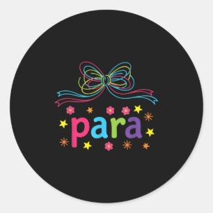 Vrouwen Coquette Para Bow Paraprofessional Waarder Ronde Sticker