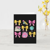 Vrouwen Coquette Roze Bow Ribbons Pencil Teacher A Kaart (Gele Bloem)