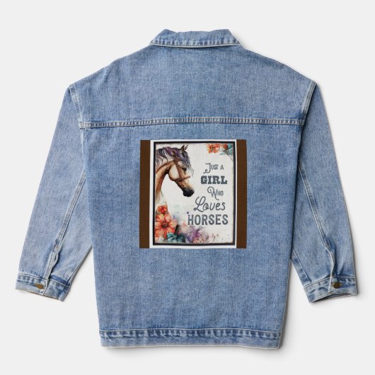 Vrouwen Cowgirls Paard Denim Jacket (Achterkant)
