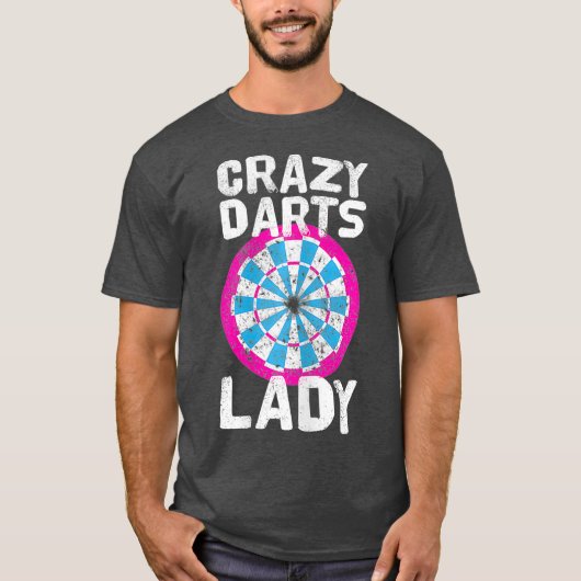 Vrouwen Crazy Darts Lady Dartboard T-shirt (Voorkant)
