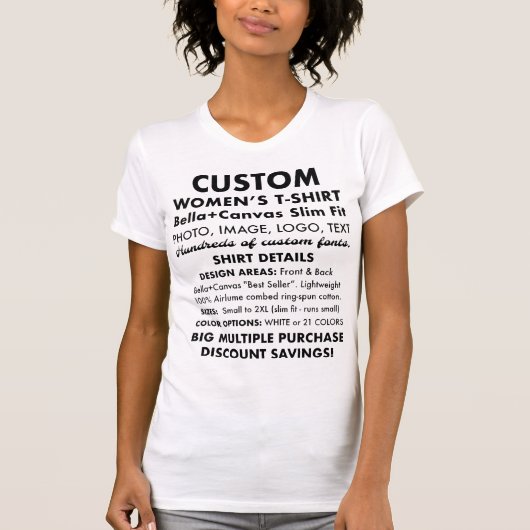 Vrouwen Custom Classic Wit Slim Fit T-Shirt (Voorkant)