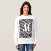 Vrouwen Custom Initiaal Java Etnische Batik & Wit Trui (Voorkant volledig)