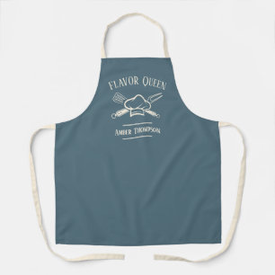 Vrouwen Custom Tekst & Naam Chef Koken BBQ Schort