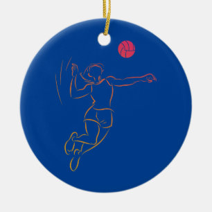 Vrouwen Cute Beach Volleyball Girl Volleyball Keramisch Ornament
