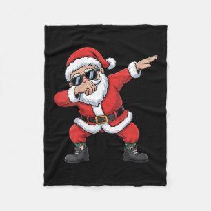 Vrouwen Dabbing Santa Claus Kerstboom Lights X Fleece Deken