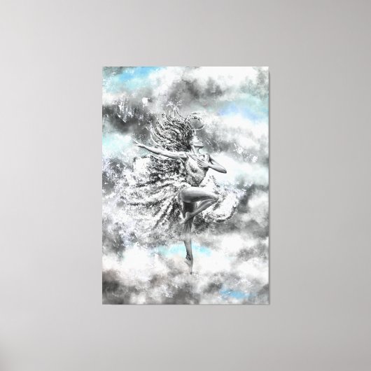 Vrouwen dansen in de wolken - voelen - schilderen canvas afdruk (Voorkant)