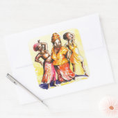 Vrouwen dansen vierkante sticker (Envelop)
