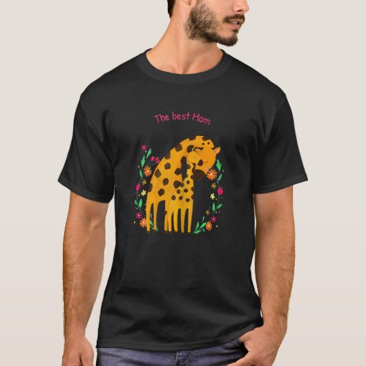 Vrouwen de beste moeder ooit Giraffe moeder en Bab T-shirt (Voorkant)