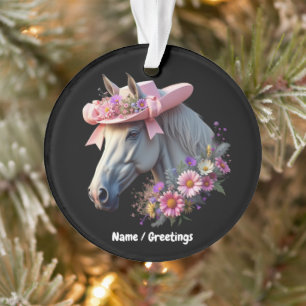 Vrouwen Derby Paard Roze Zon Pet Stijlvol Paard Ornament