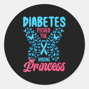 Vrouwen diabetes koos de verkeerde prinses V-hals Ronde Sticker