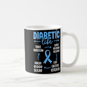 Vrouwen Diabetisch Leven Lage Bloedsuiker Eet Voll Koffiemok