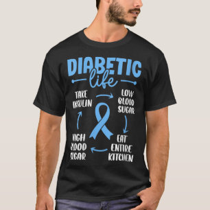 Vrouwen Diabetisch Leven Lage Bloedsuiker Eet Voll T-shirt