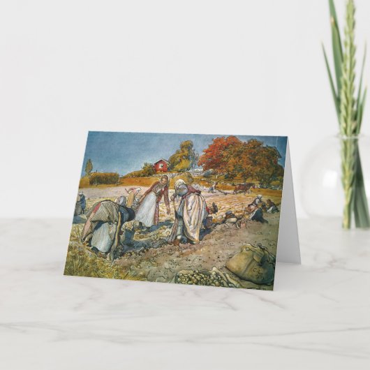 Vrouwen die aardappelen graven kaart (Voorkant)