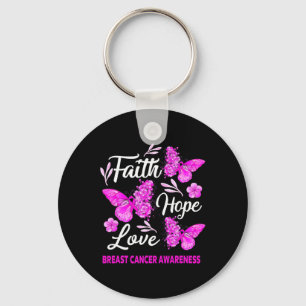 Vrouwen die borstkanker herkennen Faith Hope Love Sleutelhanger