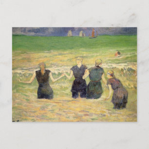 Vrouwen die Dieppe vangen door Paul Gauguin Briefkaart
