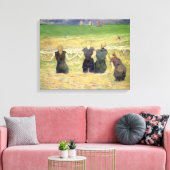 Vrouwen die Dieppe vangen door Paul Gauguin Canvas Afdruk (Insitu (Woonkamer))
