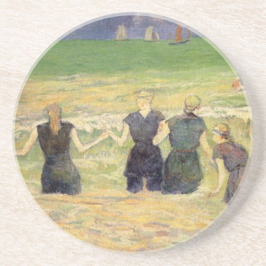Vrouwen die Dieppe vangen door Paul Gauguin Zandsteen Onderzetter (Voorkant)