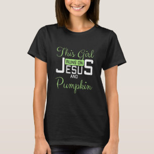 Vrouwen die dit meisje op Jezus en pompoen grappig T-shirt