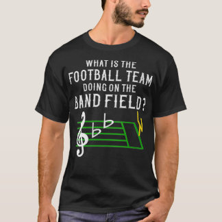 Vrouwen die een band markeren wat het Football tea T-shirt