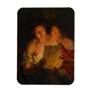Vrouwen die een liefdesbrief lezen (door Waldmülle Magneet