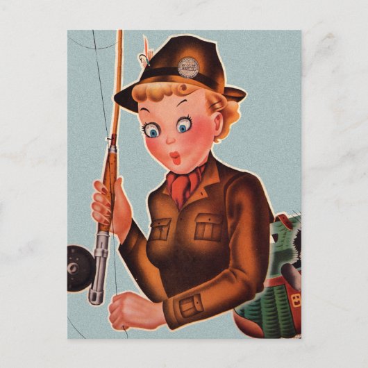 vrouwen die Gevist vliegen Briefkaart (Voorkant)