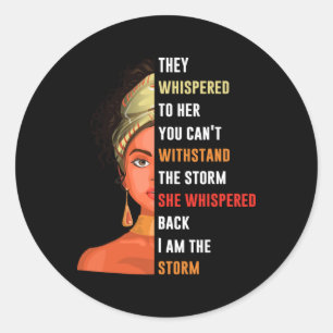 Vrouwen die ik Storm ben en die zich met haar bemo Ronde Sticker