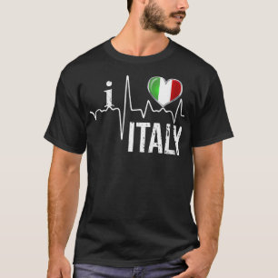Vrouwen die ik van Italië hou, hartslag vlag voor T-shirt