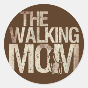 Vrouwen die mama Zombie-vrouw en Kind moeders lope Ronde Sticker