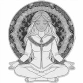 Vrouwen die mediteren sticker (Voorkant)