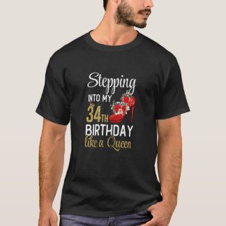 Vrouwen die mijn 34e verjaardag binnenvallen als e t-shirt