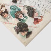  vrouwen die Petten dragen met handschrift Frans Tissuepapier (Detail)