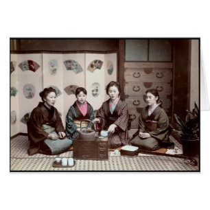 Vrouwen die Tea Drink - Japanse Geishas