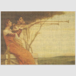 Vrouwen die trumpels spelen tissuepapier