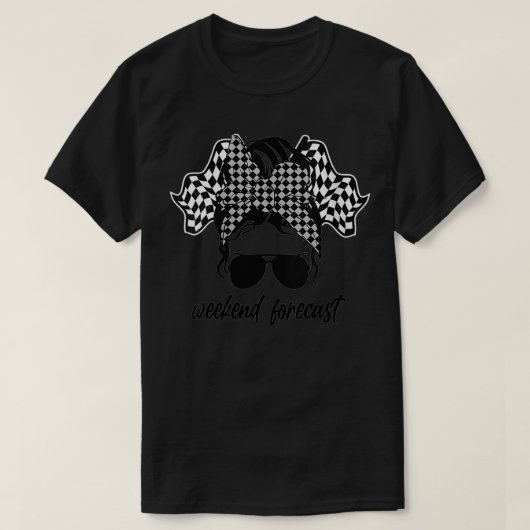Vrouwen Dirt Track Racing Sprint Racing Geruit F T-shirt (Design voorkant)