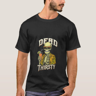 Vrouwen dood dorstig grappig skelet zomerstrand t-shirt