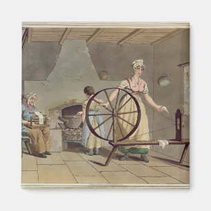 Vrouwen draaien uit 'Costume of Yorkshire' Magneet